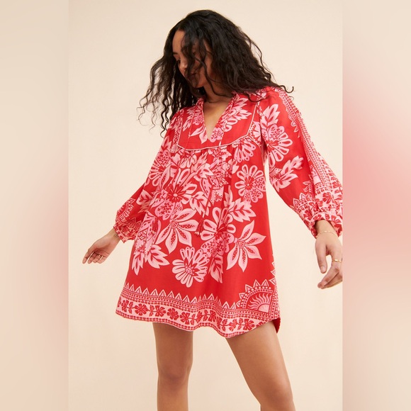 FARM Rio Dresses & Skirts - Farm Rio Flora Tapestry Long Sleeve Mini Dress